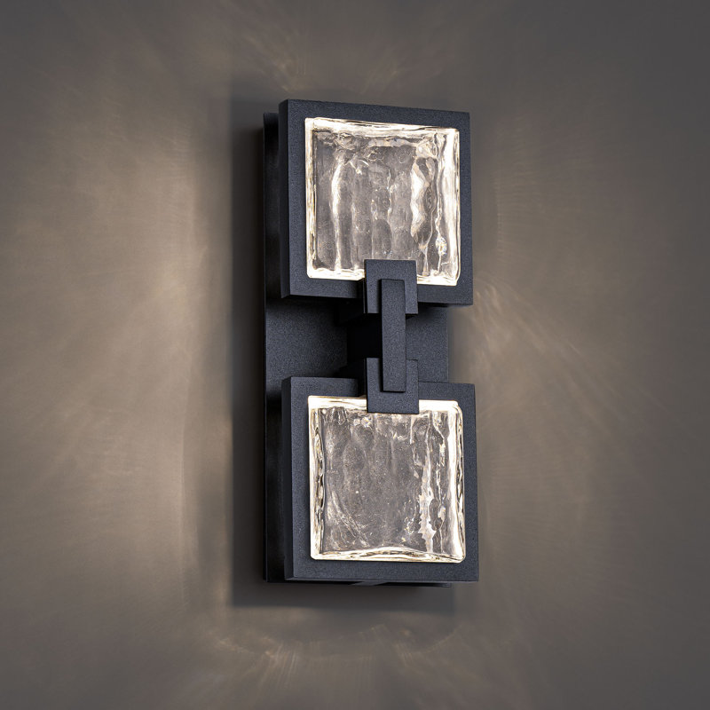 Pop Star 3 Light Crystal LED Outdoor Wall Light, 12'' H x 5'' W x 3.25'' D, 2 Lights