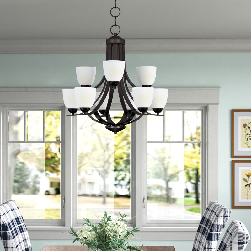 Hayden 9 - Light Dimmable Tiered Chandelier, Oil Rubbed Bronze