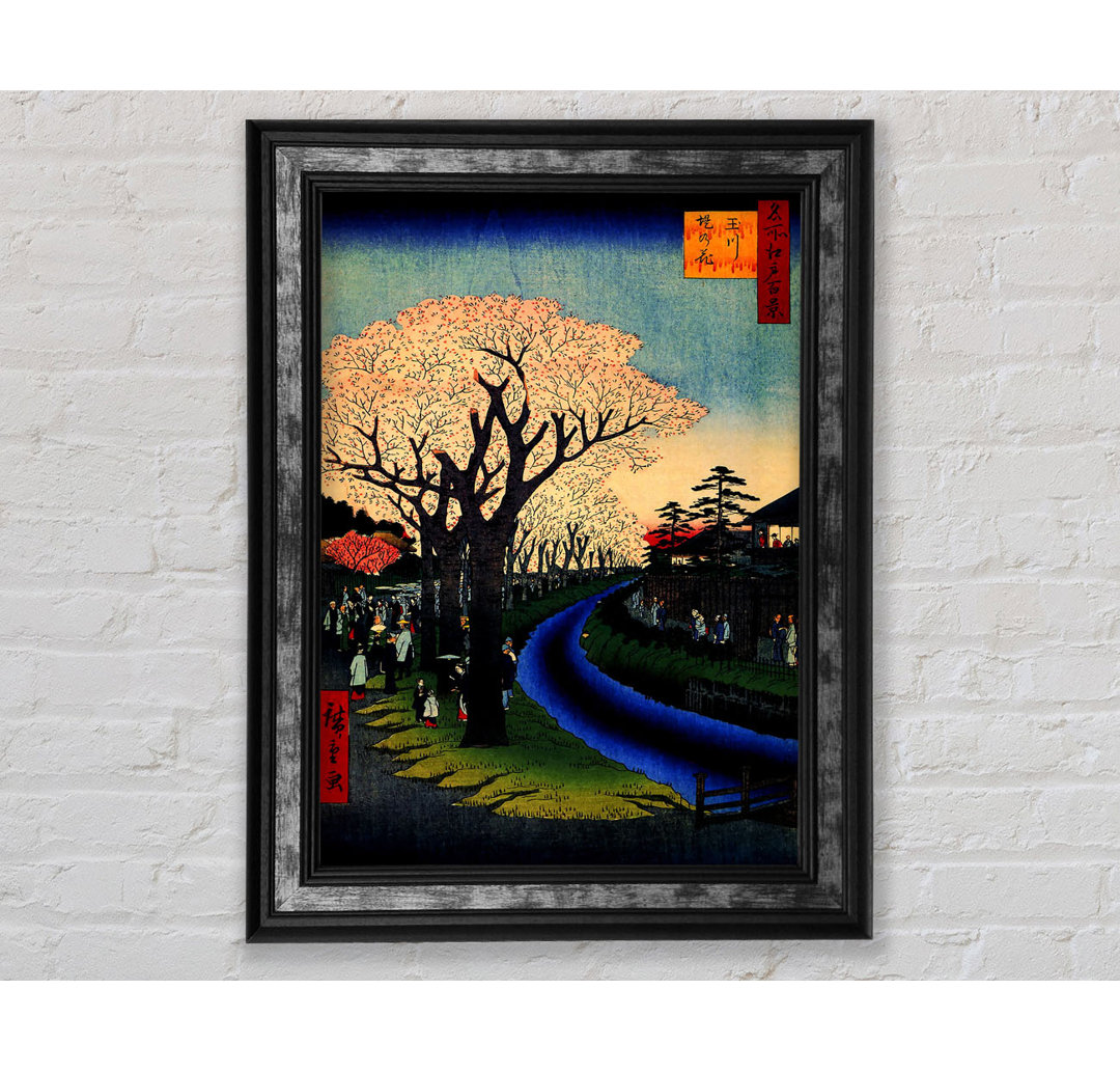 Hiroshige Blüten am Fluss Tama - Einzelne Bilderrahmen Kunstdrucke