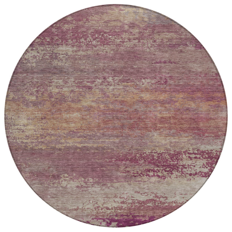 Xhevrie Abstract Indoor / Outdoor Rug, Round 8'
