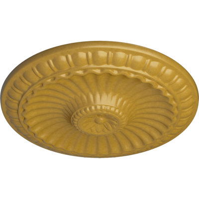 Médaillon de plafond Endurathane Palmetto, DE 11 3/8 po x P 3 5/8 po x P 7/8 po (convient aux auvents jusqu'à 4 1/2 po), finition cuivre peint à la main