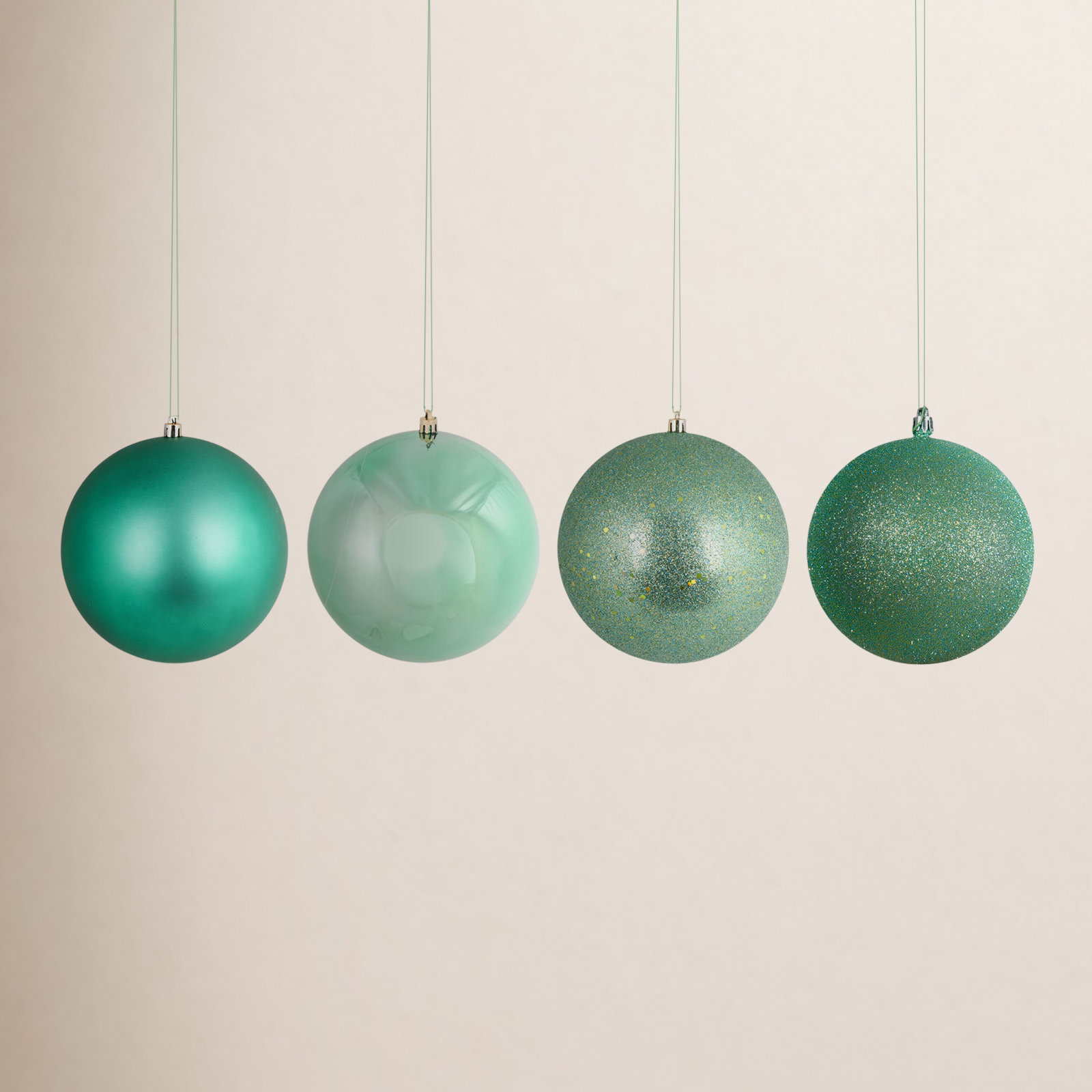 Holiday Décor Ball Ornament, Seafoam Green, 2'' H X 2'' W X 2" D