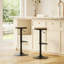 Ensemble de 2 tabourets de bar réglables en bois noir naturel
