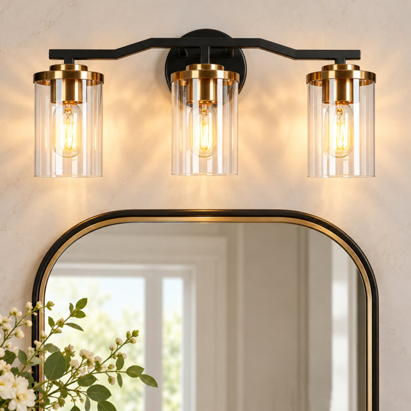 Sasakwa 3-light Dimmable Black Vanity Light