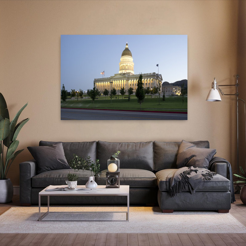 Garden In Front Of Utah State Capitol Building Salt Lake City Utah USA by Scott M. Tansey - Wrapped Canvas Print