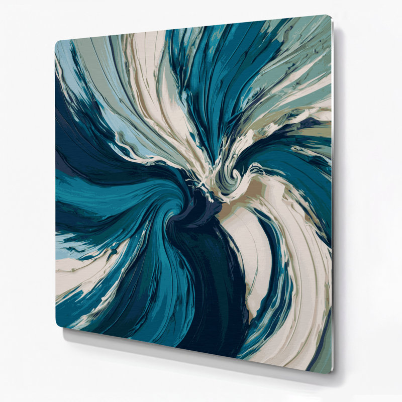 «Lyrical Abstraction 84», art mural en métal bleu, H 12 po x l 12 po