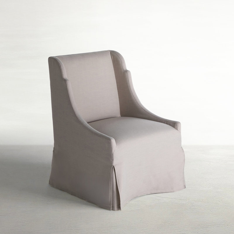 Whitfield Fabric Wing Back Arm Chair in Ivory Beige