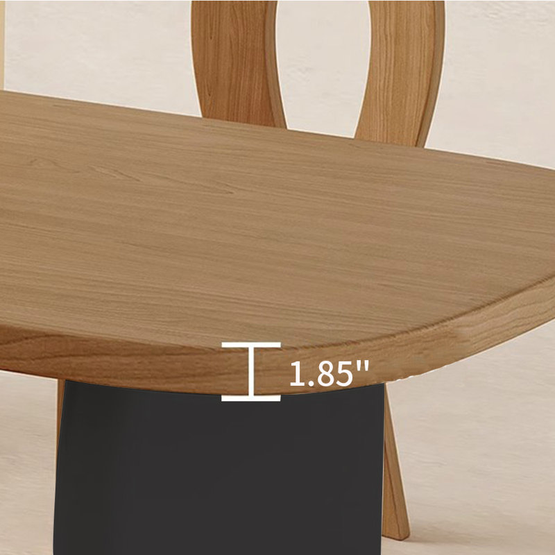 French style solid wood dining table set, White/Brown, Black, 29.5"H x 86.6"L x 35.4"W