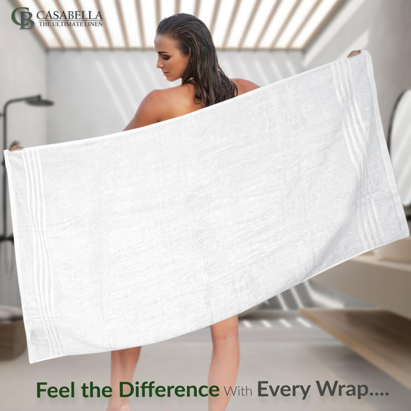3Pk Zero Twist Large Bath sheet 80x140, White