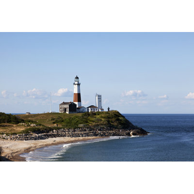 Montauk Lightouse And Beach - Wrapped Canvas Print