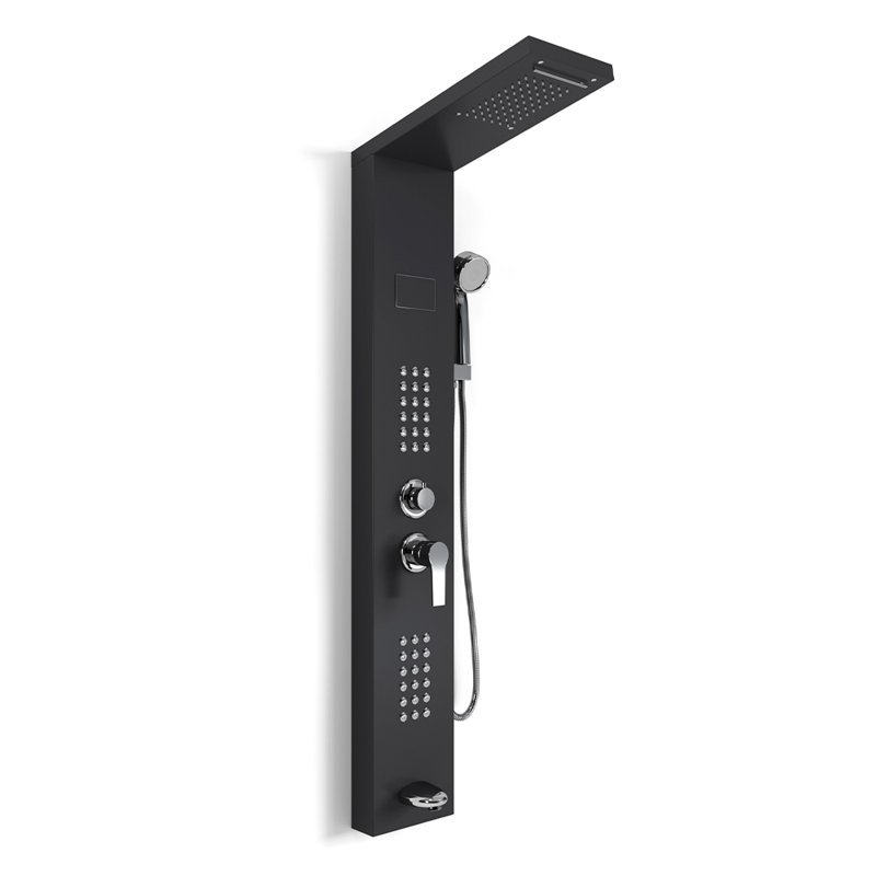 Black digital display shower screen