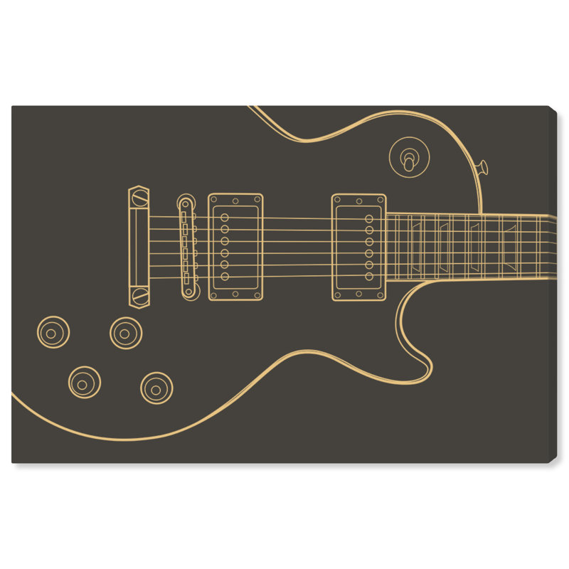 Guitare, impression sur toile, Toile tendue, H 16 po x l 24 po