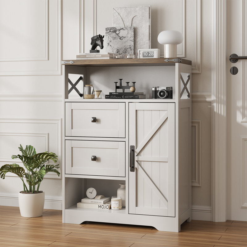 Imbi Accent Cabinet, White/Gray