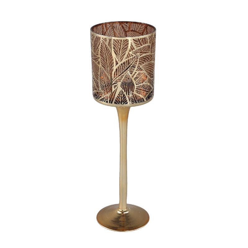 Glass Tealight Holder, 30cm H x 9cm W x 9cm D