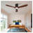 52 Inch Low Profile Ceiling Fan with Light and Remote Control, Indoor/Outdoor Flush Mount Ceiling Fan with Solid Wood Blades, Dimmable LED Lighting, Quiet Reversible DC Motor, Black