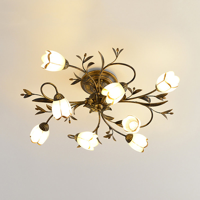 Plafonnier semi-encastré 8 lumières 31,5 po
