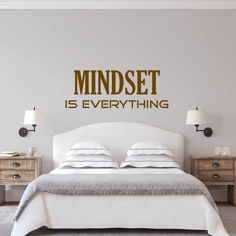 Adhésif décoratif Mindset is Everything, H 12 po x l 32 po, Brun