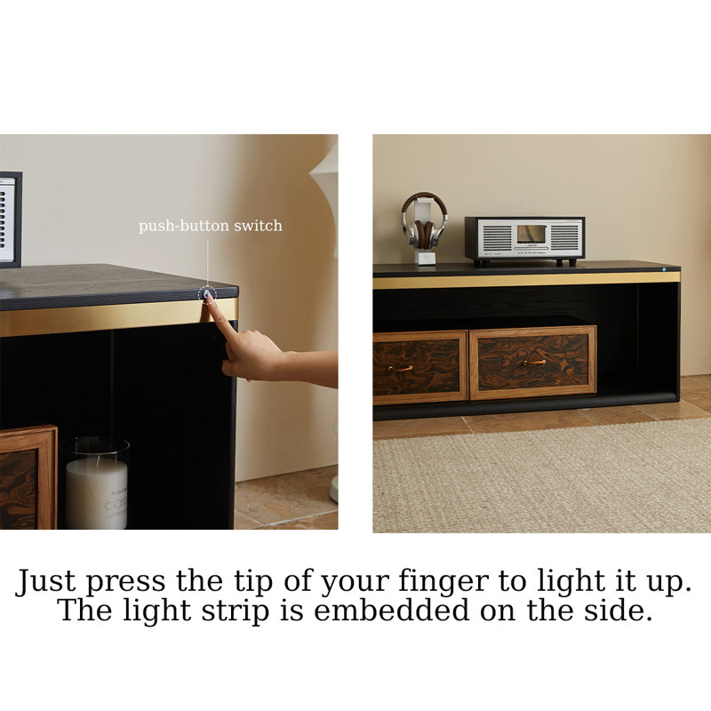 Light Luxury Oak Multi-Functional TV Stand