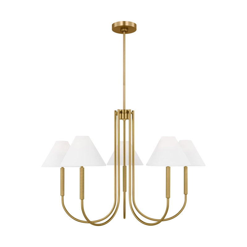 Porteau 5-Light Chandelier, Satin Brass, 5-Light
