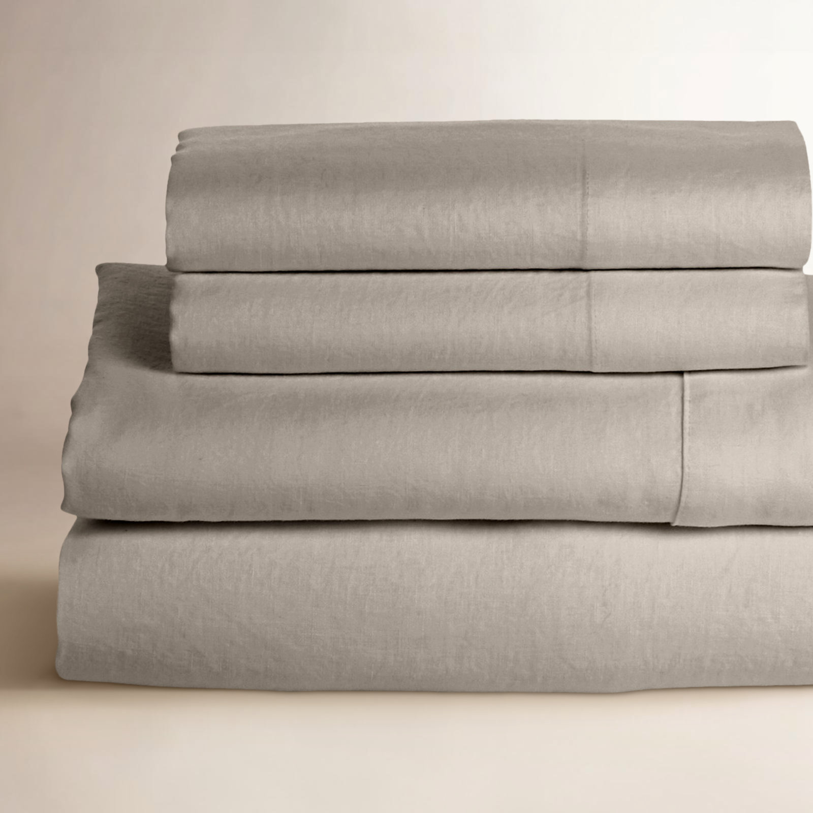 Frazier 100% Linen Machine Woven Sheet Set, Stone, Full Sheet Set with 2 Pillowcases