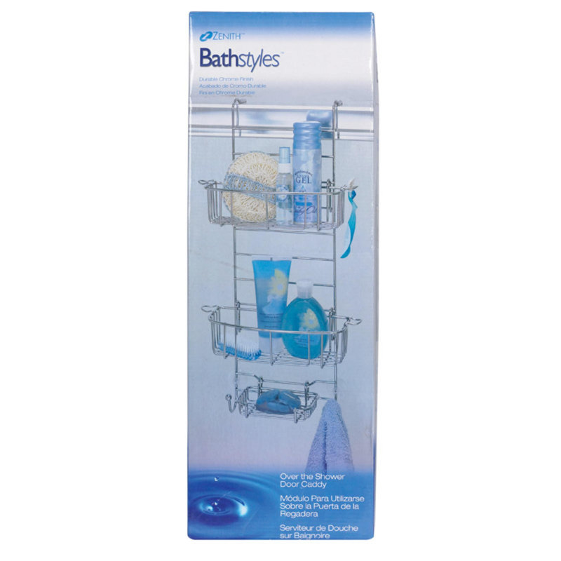 Zenna Home Silver Over-the-Door Metal Shower Caddy
