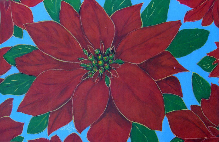 Tapis de porte d’intérieur poinsettia Ternes