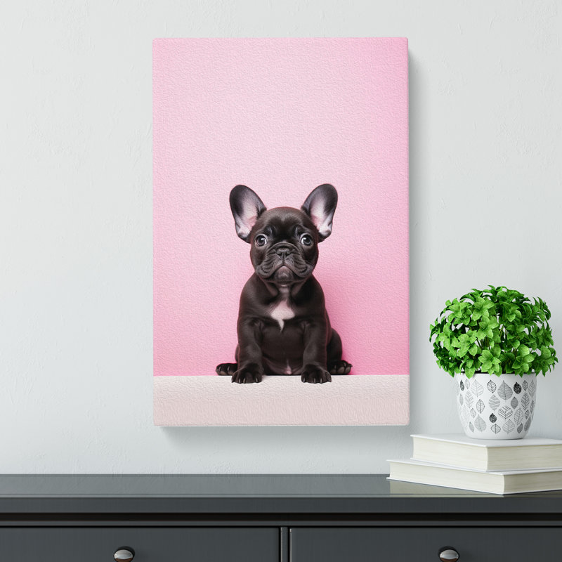 French Bulldog Minimalism No.4 - Wrapped Canvas Print, 76cm H x 50cm W x 3cm D