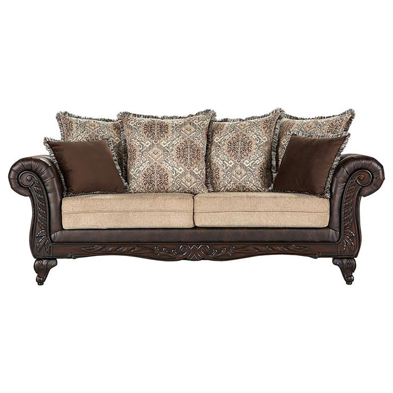 Brookridge Brown Rolled Arm Sofa