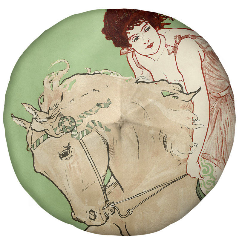 Coussin de plancher rond, 27,5 po x 55,5 po, Vert