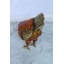 Figurine de poulet en bronze Nifao - Sculpture de ferme en émail rouge avec ailes et queue dorées - Moulage à la cire perdue fabriqué à la main - Collection rustique de décoration de cuisine et maison de campagne 8 po x 4 po x H 7 po-1202723114