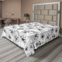 Gris anthracite et blanc / motif floral 6
