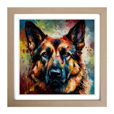 German Shepherd Expressionism No.3 - Framed Print