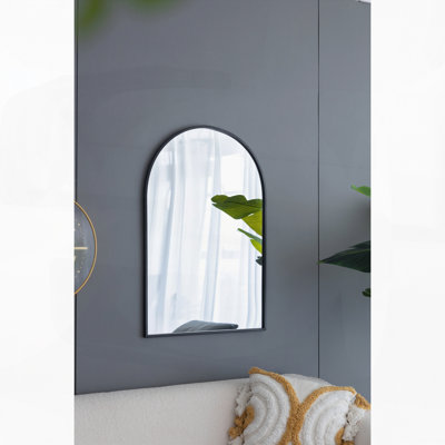 Miroir arqué avec cadre en métal, miroir mural pour le vestibule de la chambre à coucher du salon