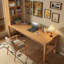 Bureau rectangulaire en bois massif Burlywood-1043192589-1043192577
