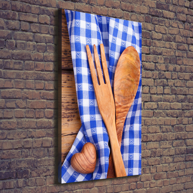 Wooden Cutlery - Wrapped Canvas Print