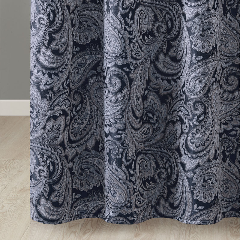Rideau de douche en jacquard Aubrey, H 72 po x l 72 po, Bleu marine