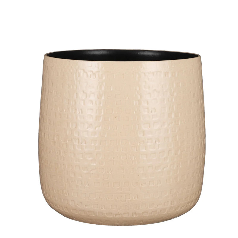 Kristine Ceramic Pot Planter, 30cm H x 32cm W x 32cm D, Yellow