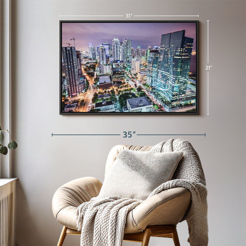 «Florida At Night Wall Art», H 31 po x l 21 po