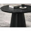 Table basse ronde de couleur noire avec base à piédestal conique, style moderne et contemporain pour le salon