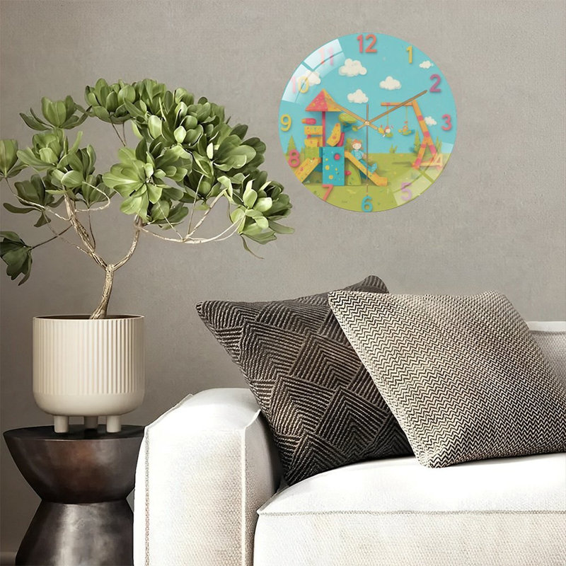 Horloge murale en verre 12 po