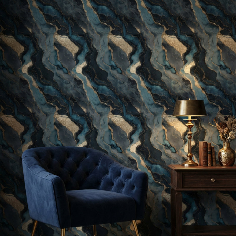 Papier peint moderne abstrait et luxueux, Peler et coller