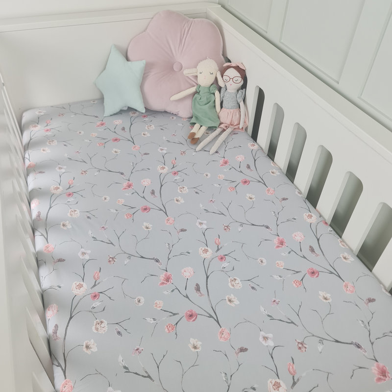 Lillo Floral Cotton Blend - Piece Standard Cot Fitted Sheet