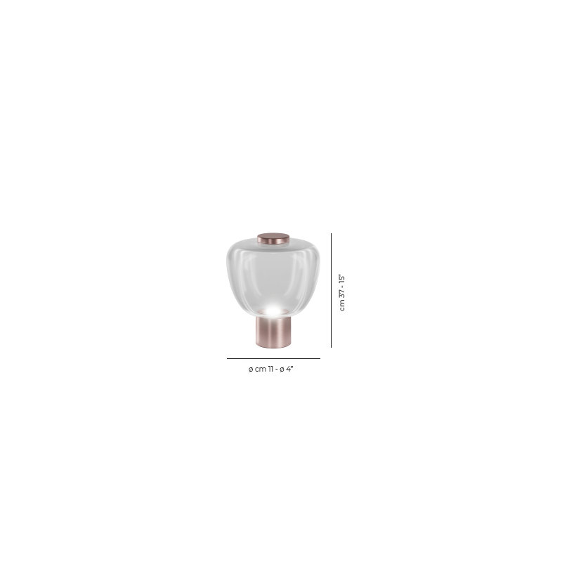 Riflesso Table Lamp 1 Amber Transparent Matt Copper 2 L2405 Ul, Crystal Transparent, 15" H x 13" W x 13" D