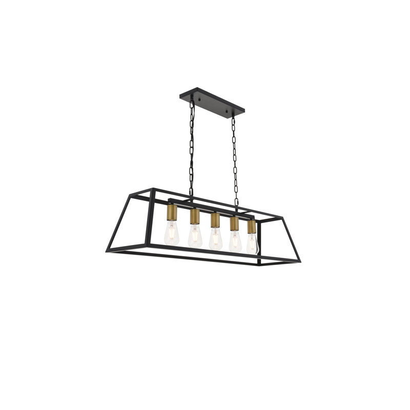 Barraza Linear Dimmable Pendant, Brass, 4 Lights