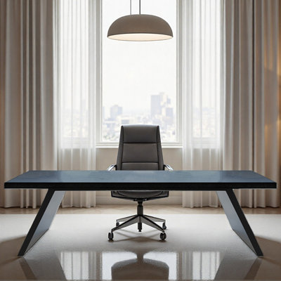Solid wood spacious conference desk, power outlets