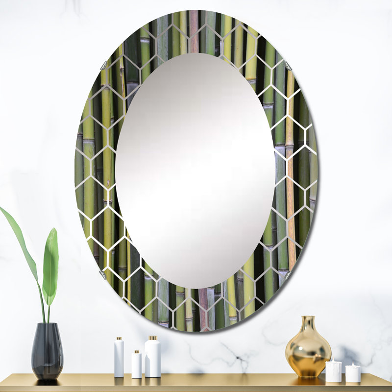 Tiges de bambou vertes - Miroir mural Cabin & Lodge, 36 po x 24 po