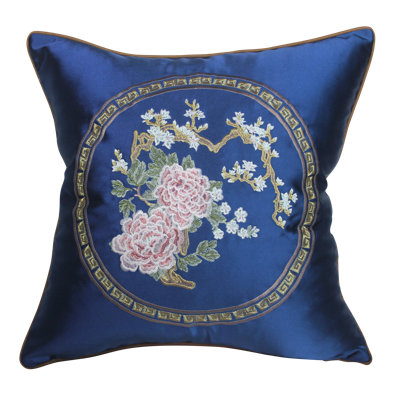 Stolle Embroidered Silk Reversible Pillow Cover