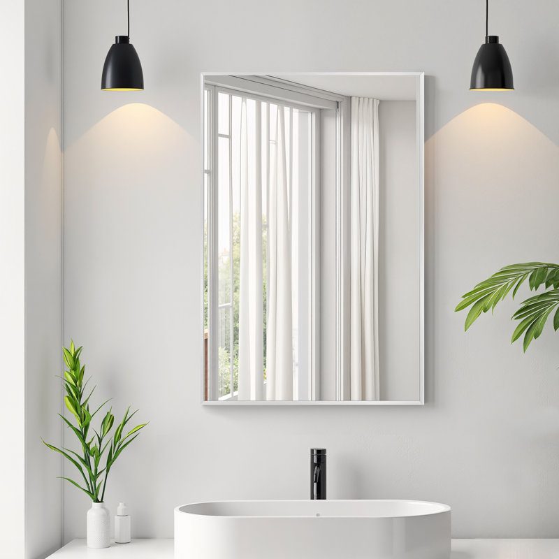 Miroir de salle de bain 38 po x l 26 po, Argent argent, 38 po x 26 po