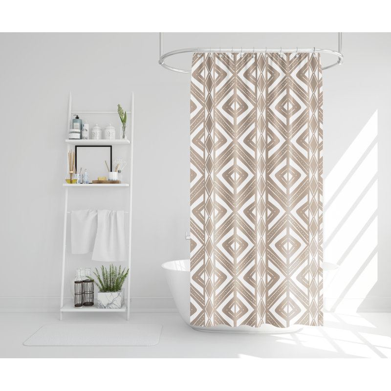 Rideau de douche, Beige / Blanc