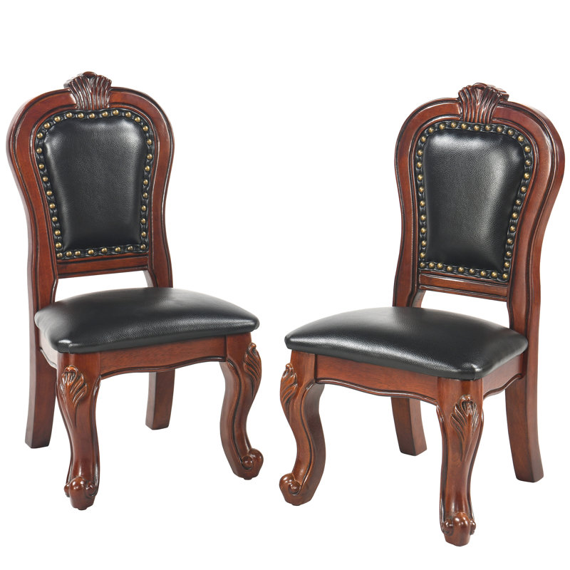 Ilynn Faux Leather Side Chair, Black Faux Leather